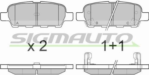 SIGMAUTO SPB067 - Тормозные колодки, дисковые, комплект unicars.by