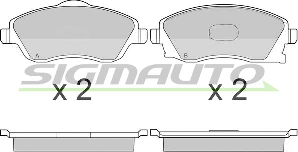 SIGMAUTO SPB000 - Тормозные колодки, дисковые, комплект unicars.by