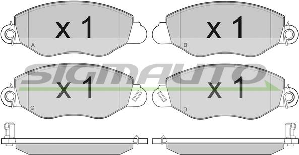 SIGMAUTO SPB010 - Тормозные колодки, дисковые, комплект unicars.by