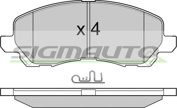 SIGMAUTO SPB080 - Тормозные колодки, дисковые, комплект unicars.by