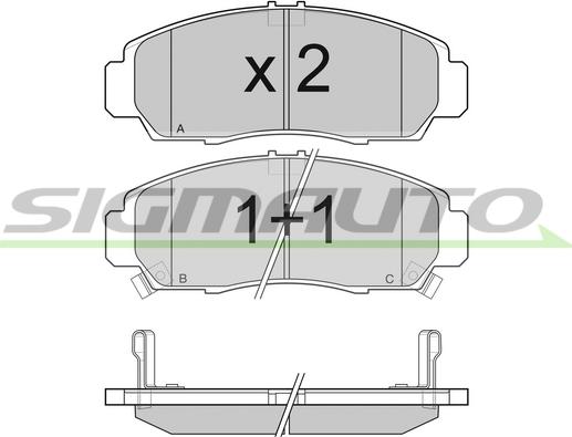 SIGMAUTO SPB083 - Тормозные колодки, дисковые, комплект unicars.by