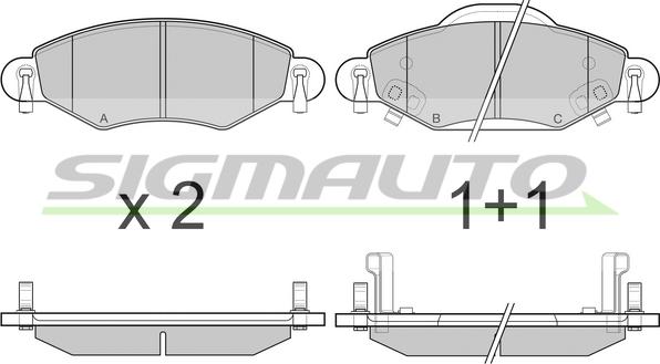 SIGMAUTO SPB082 - Тормозные колодки, дисковые, комплект unicars.by