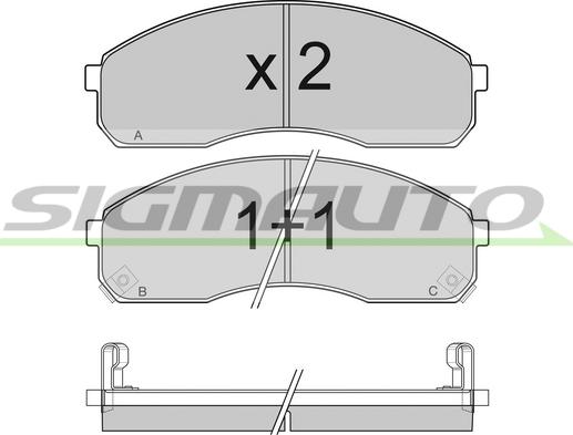 SIGMAUTO SPB039 - Тормозные колодки, дисковые, комплект unicars.by