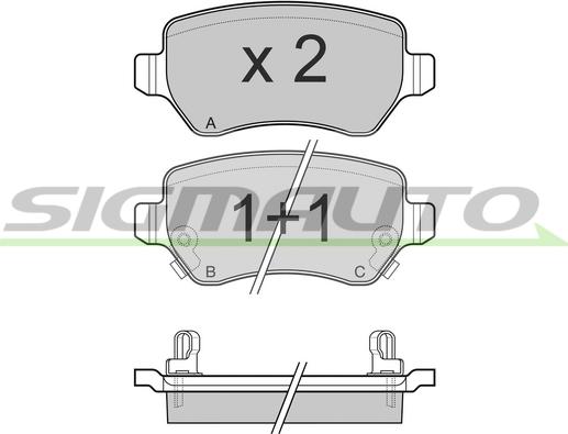 SIGMAUTO SPB027 - Тормозные колодки, дисковые, комплект unicars.by