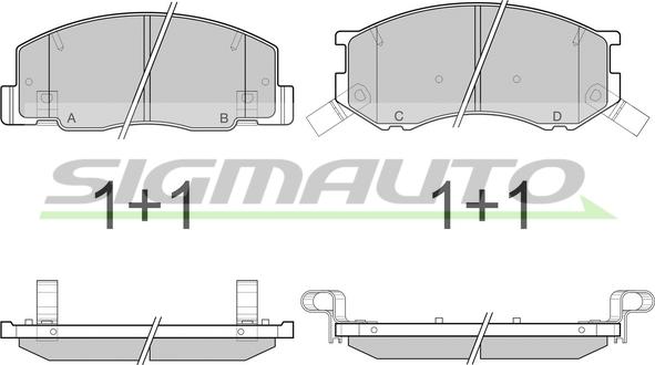 SIGMAUTO SPB144 - Тормозные колодки, дисковые, комплект unicars.by