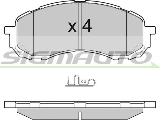 SIGMAUTO SPB141 - Тормозные колодки, дисковые, комплект unicars.by