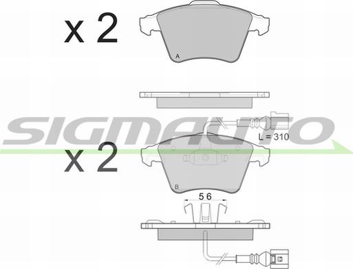 SIGMAUTO SPB142 - Тормозные колодки, дисковые, комплект unicars.by