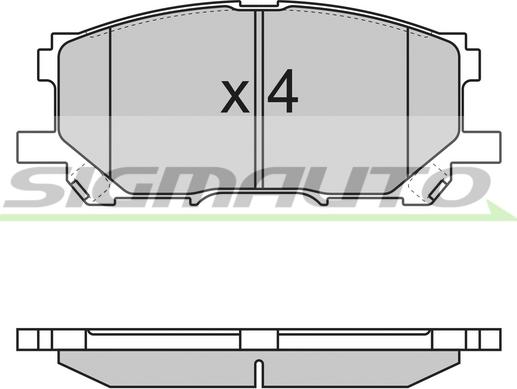 SIGMAUTO SPB168 - Тормозные колодки, дисковые, комплект unicars.by