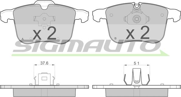 SIGMAUTO SPB109 - Тормозные колодки, дисковые, комплект unicars.by