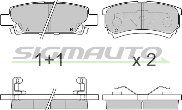 SIGMAUTO SPB106 - Тормозные колодки, дисковые, комплект unicars.by