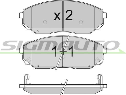 SIGMAUTO SPB116 - Тормозные колодки, дисковые, комплект unicars.by