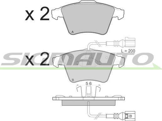 SIGMAUTO SPB134 - Тормозные колодки, дисковые, комплект unicars.by