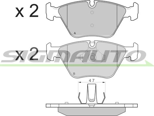 SIGMAUTO SPB135 - Тормозные колодки, дисковые, комплект unicars.by