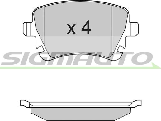 SIGMAUTO SPB130 - Тормозные колодки, дисковые, комплект unicars.by