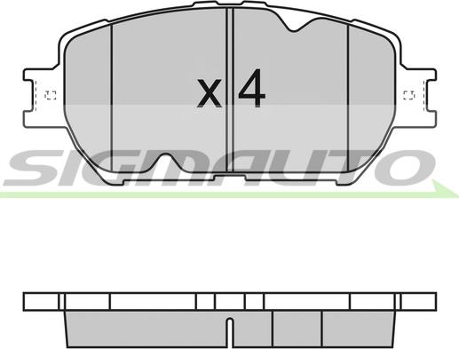 SIGMAUTO SPB126 - Тормозные колодки, дисковые, комплект unicars.by