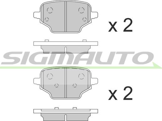 SIGMAUTO SPB863 - Тормозные колодки, дисковые, комплект unicars.by