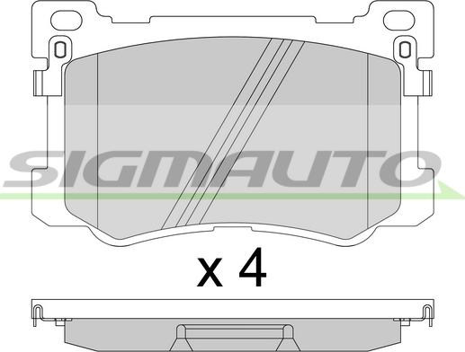 SIGMAUTO SPB813 - Тормозные колодки, дисковые, комплект unicars.by