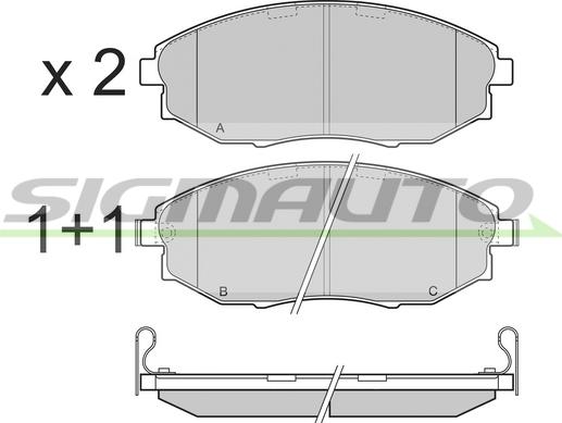 SIGMAUTO SPB399 - Тормозные колодки, дисковые, комплект unicars.by