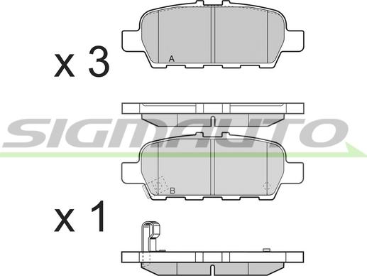 SIGMAUTO SPB395 - Тормозные колодки, дисковые, комплект unicars.by