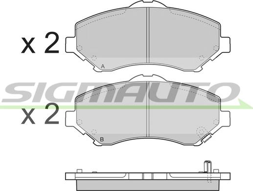 SIGMAUTO SPB396 - Тормозные колодки, дисковые, комплект unicars.by