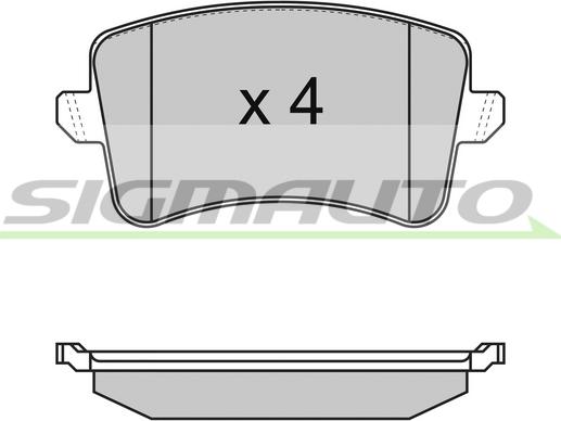 SIGMAUTO SPB349 - Тормозные колодки, дисковые, комплект unicars.by