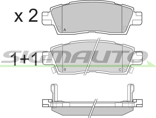 SIGMAUTO SPB309 - Тормозные колодки, дисковые, комплект unicars.by