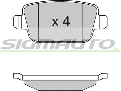 SIGMAUTO SPB300 - Тормозные колодки, дисковые, комплект unicars.by