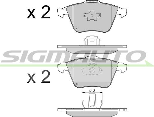 SIGMAUTO SPB301 - Тормозные колодки, дисковые, комплект unicars.by