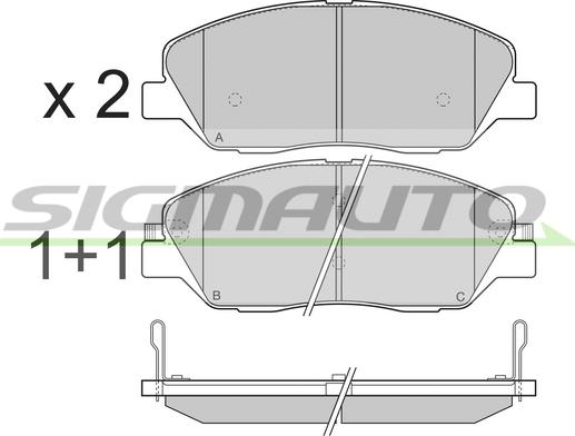 SIGMAUTO SPB313 - Тормозные колодки, дисковые, комплект unicars.by