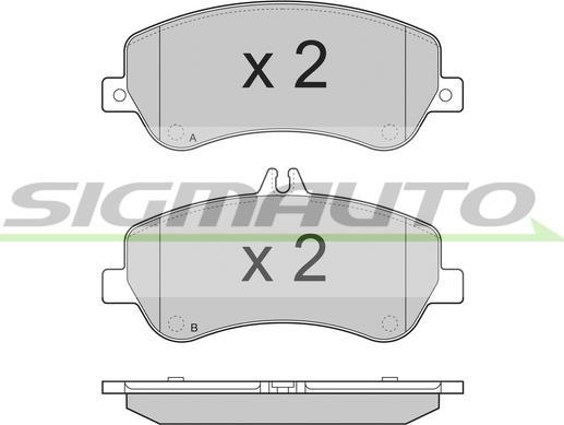 SIGMAUTO SPB385 - Тормозные колодки, дисковые, комплект unicars.by