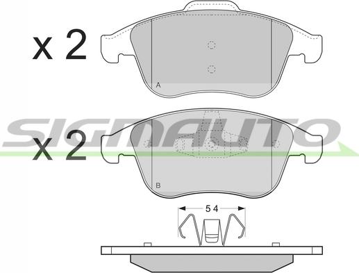 SIGMAUTO SPB383 - Тормозные колодки, дисковые, комплект unicars.by