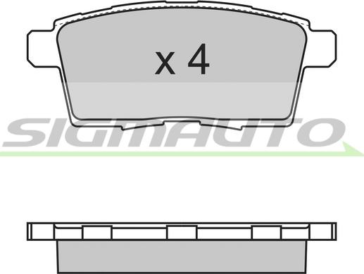 SIGMAUTO SPB333 - Тормозные колодки, дисковые, комплект unicars.by