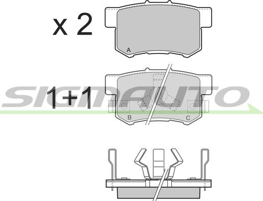 SIGMAUTO SPB374 - Тормозные колодки, дисковые, комплект unicars.by