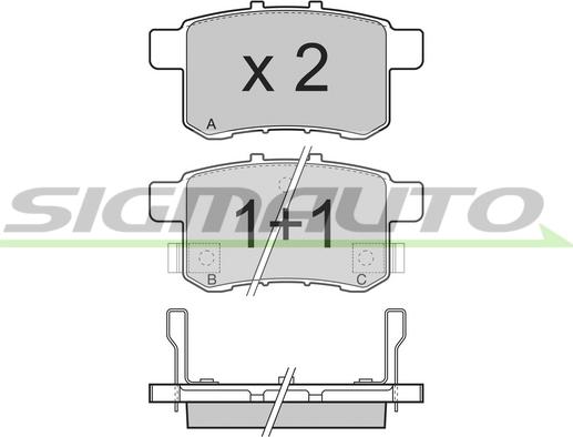 SIGMAUTO SPB370 - Тормозные колодки, дисковые, комплект unicars.by