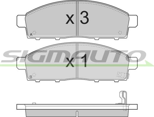 SIGMAUTO SPB296 - Тормозные колодки, дисковые, комплект unicars.by