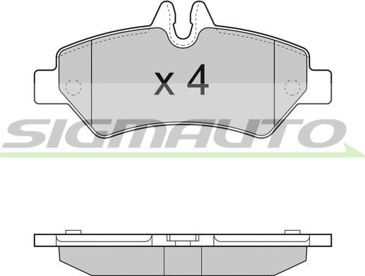 SIGMAUTO SPB293 - Тормозные колодки, дисковые, комплект unicars.by