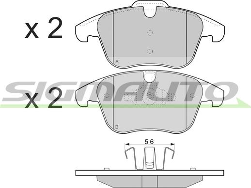 SIGMAUTO SPB297 - Тормозные колодки, дисковые, комплект unicars.by