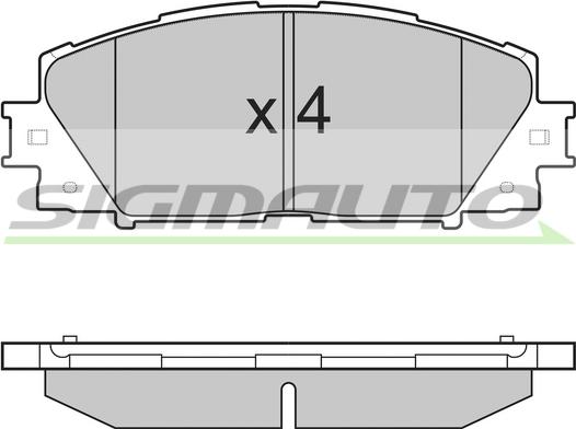 SIGMAUTO SPB249 - Тормозные колодки, дисковые, комплект unicars.by