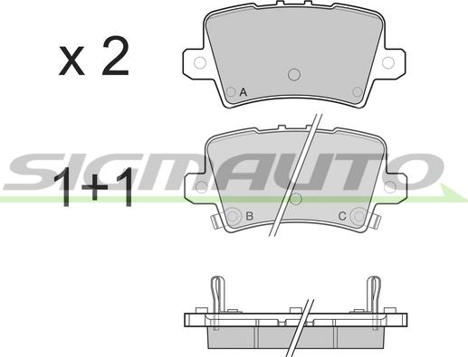 SIGMAUTO SPB246 - Тормозные колодки, дисковые, комплект unicars.by