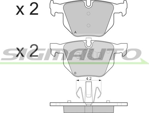 SIGMAUTO SPB263 - Тормозные колодки, дисковые, комплект unicars.by