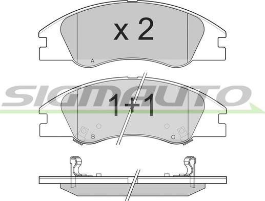 SIGMAUTO SPB200 - Тормозные колодки, дисковые, комплект unicars.by