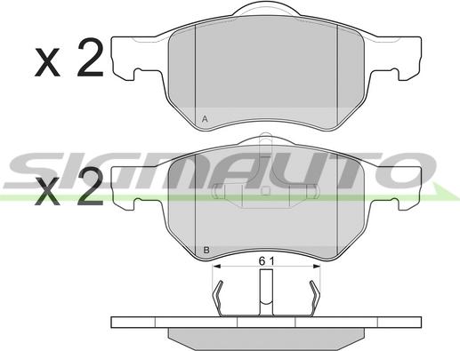 SIGMAUTO SPB219 - Тормозные колодки, дисковые, комплект unicars.by