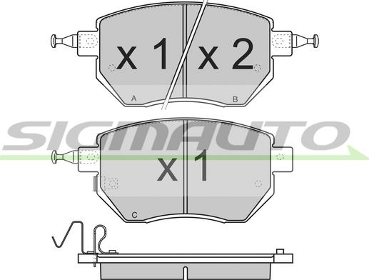 SIGMAUTO SPB210 - Тормозные колодки, дисковые, комплект unicars.by