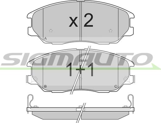 SIGMAUTO SPB281 - Тормозные колодки, дисковые, комплект unicars.by