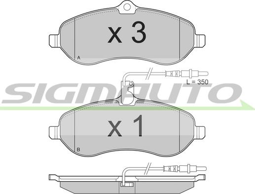 SIGMAUTO SPB283 - Тормозные колодки, дисковые, комплект unicars.by