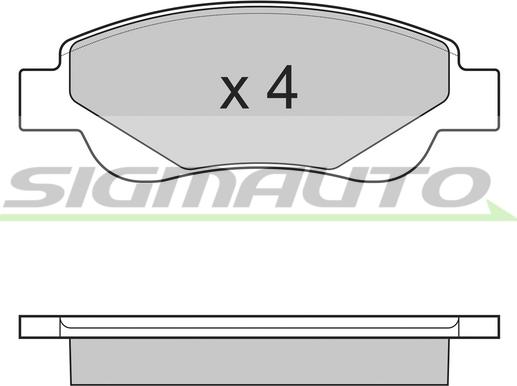 SIGMAUTO SPB225 - Тормозные колодки, дисковые, комплект unicars.by