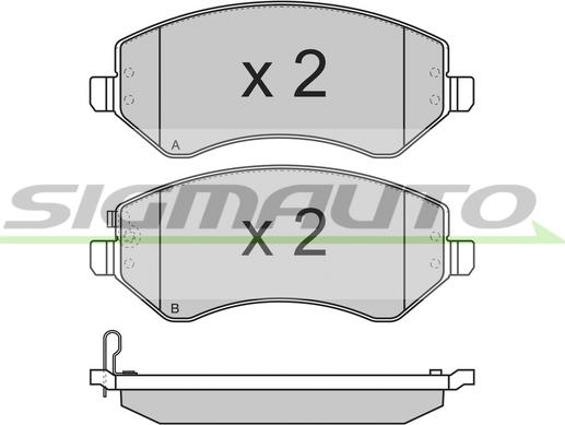 SIGMAUTO SPB221 - Тормозные колодки, дисковые, комплект unicars.by