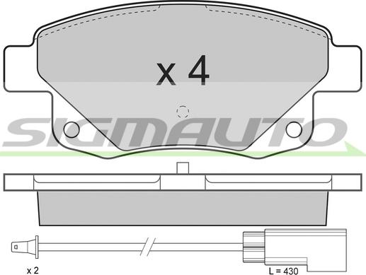 SIGMAUTO SPB275 - Тормозные колодки, дисковые, комплект unicars.by