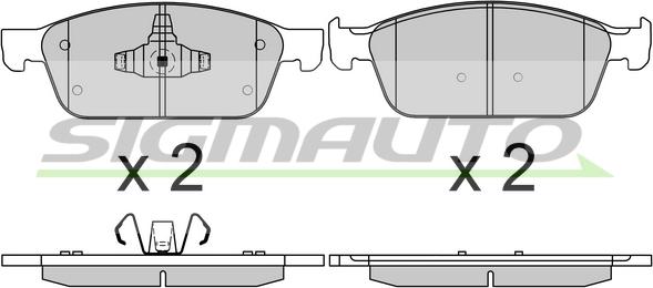 SIGMAUTO SPB751 - Тормозные колодки, дисковые, комплект unicars.by