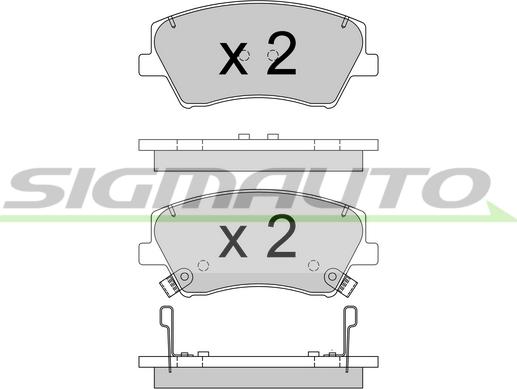 SIGMAUTO SPB766 - Тормозные колодки, дисковые, комплект unicars.by